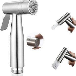 Handheld Bidet Sprayer for Toilet, Dual Mode Spray Head (Jet/Soft) – Stainless Steel Bathroom Sprayer (Head Only)