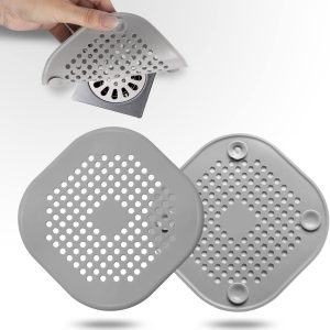 Hair Catcher, 2-Pack Silicone Drain Stopper with Suction Cup